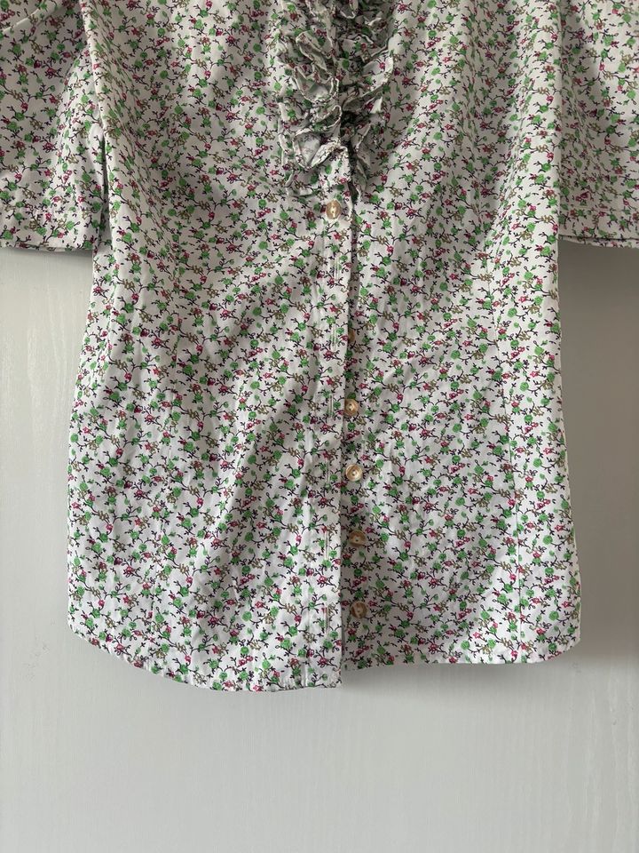 Bluse „Almsach“ weiß mit Blümchen, 100% BW, Gr.36 in Kevelaer