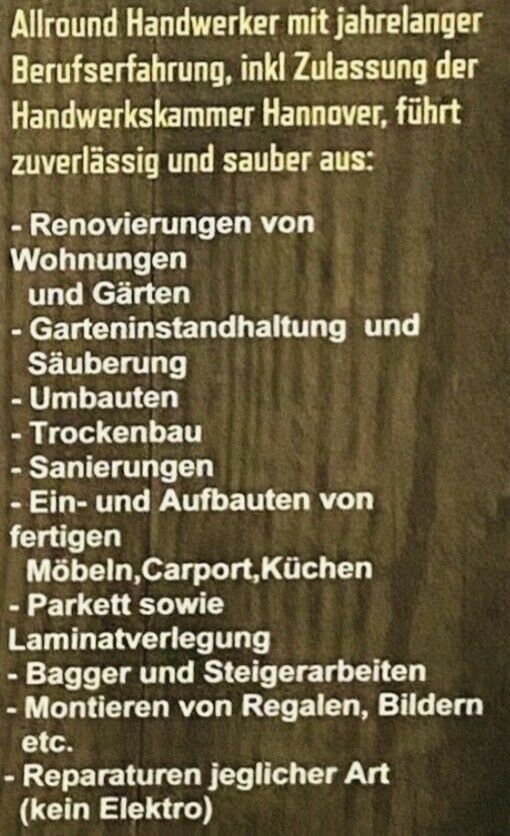 ❗️Hilfe rund um Haus/Hof/Garten❗️Allround Handwerker in Nienburg (Weser)