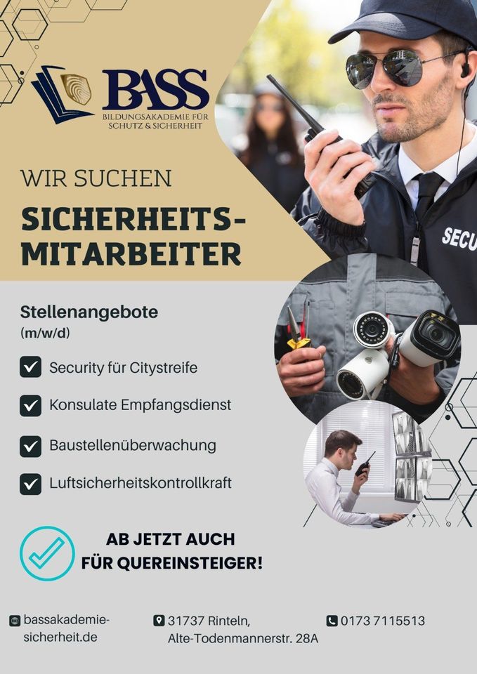 Quereinsteiger l Sicherheitsmitarbeiter gesucht in Kaiserslautern in Kaiserslautern