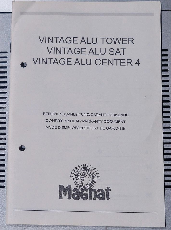 Magnat Vintage 1x Alu Center 4 + 4x Tower Lautsprecher in Brackenheim