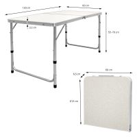 Campingtisch mit Tragegriff 120 cm weiß/creme aus Alu und MDF Nordrhein-Westfalen - Wiehl Vorschau