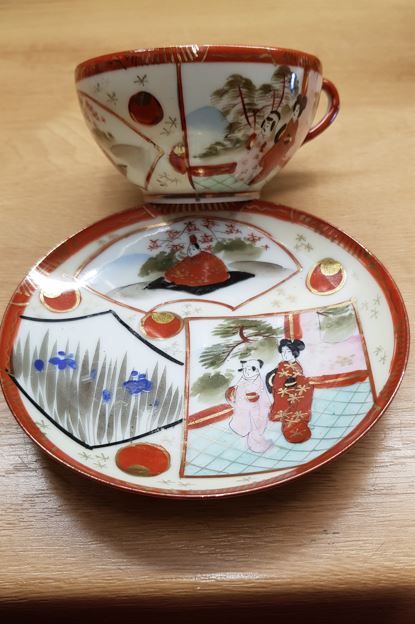 Teeservice japanisches Kutani Eierschalenporzellan Geisha Lithoph in Leverkusen