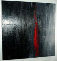 Bild (Leinwand) Handarbeit Abstrakt Schwarz/rot 60x60 Hessen - Friedberg (Hessen) Vorschau