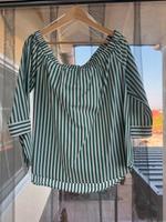 Grün-weiß gestreifte Offshoulderbluse von Hallhuber, Größe 40 Hessen - Limeshain Vorschau
