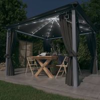 Pavillon mit Vorhängen & LED-Lichterkette 3x3m / 3x4m Hessen - Helsa Vorschau