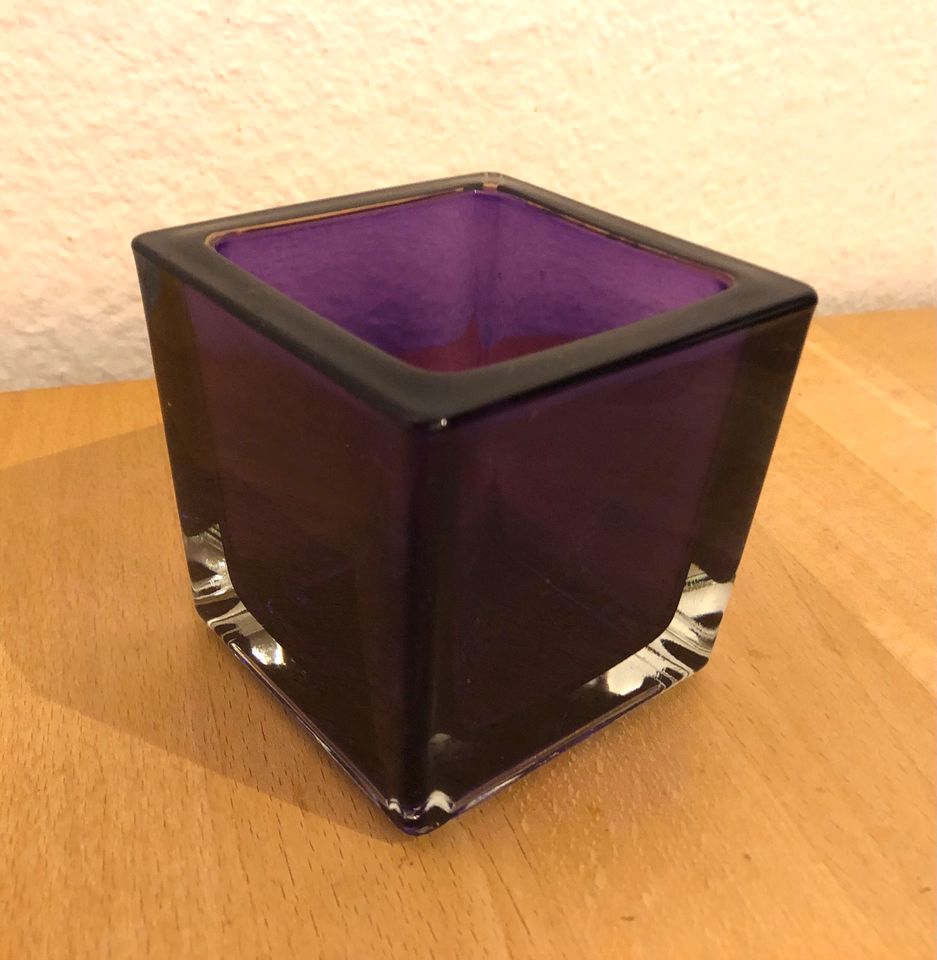 w NEU ⭐️ Windlicht Cube von LEONARDO violett Tischlicht Teelicht in Heidelberg