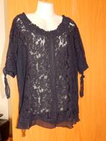 Tredy*neuwert. Sommershirt mit 3/4 Arm/ Spitze -Gr. 40 Dunkelblau Brandenburg - Wandlitz Vorschau
