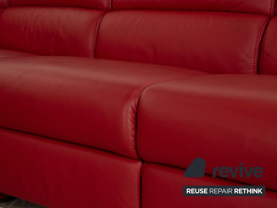 Himolla Planopoly Leder Ecksofa Rot manuelle Funktion Sofa Couch in Köln