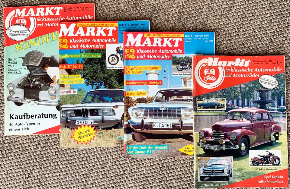 Markt f. klassische Automobile, Paket mit 82 Ausgaben v. 1984-92 in Lüneburg