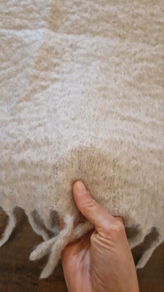 Zara Home Tagesdecke Überwurf Wolle hell beige creme in Wuppertal
