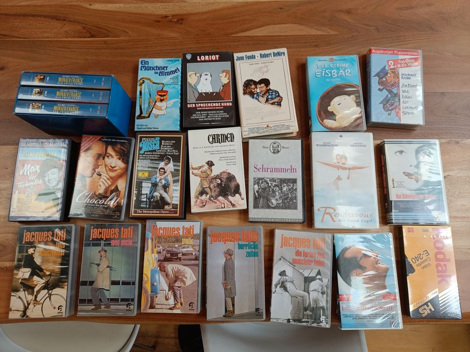 Video Kassetten VHS 80er, Jacques Tati, Kinder, Monaco Franze, .. in Stockdorf