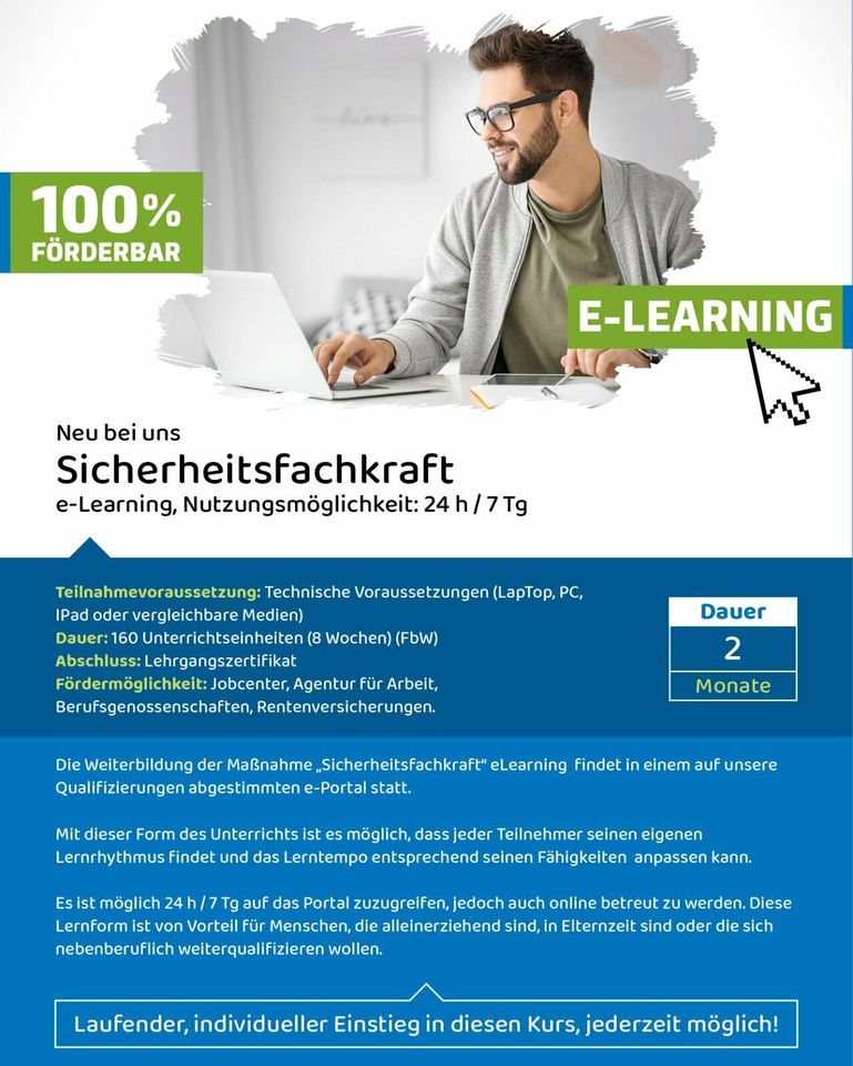 Vorbereitung auf die Sachkundeprüfung §34a  E-Learning 24h/7 Tage in Köln