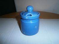 Bürgel Keramik, Marmeladenbecher blau mit weißen Punkten, 70er Thüringen - Lucka Vorschau