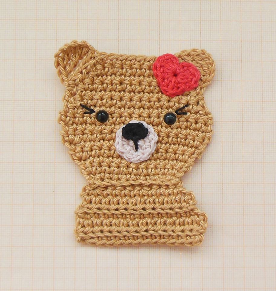 Applikation Teddy Bär gehäkelt, Aufnäher, neu, Amigurumi in Uhlstädt-Kirchhasel