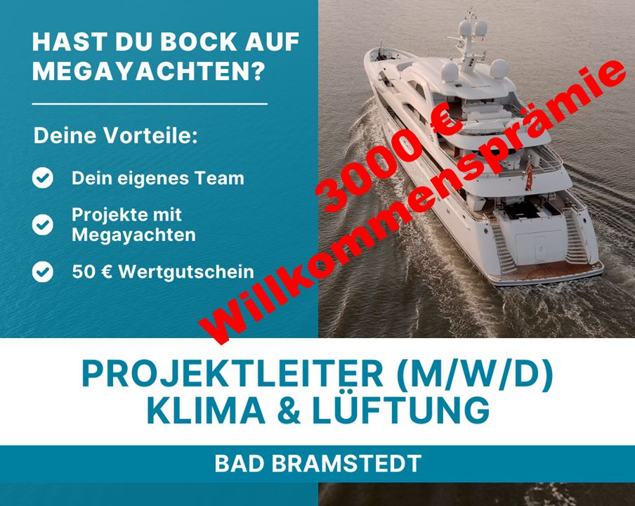 Projektleiter Klima und Lüftung (m/w/d) Schiffbau gesucht in Bad Bramstedt
