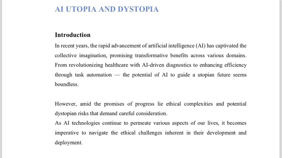 Facharbeit Englisch - Thema AI Utopia & Dystopia in Bochum