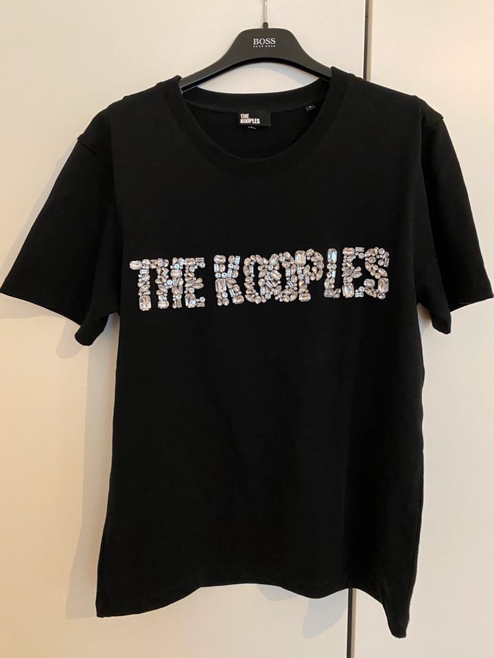 The Kooples T-Shirt logo schwarz Strass Schmucksteine Größe 36 in Düsseldorf