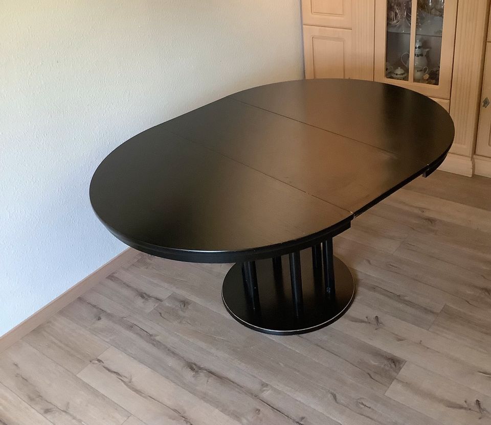Nur noch bis 26.5. Tisch rund 150cm schwarz ausziehbar val 190cm in Pirna