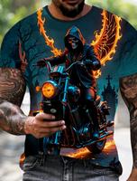 Herren-T-Shirt mit 3D-Totenkopf-Motiv, lässig Bayern - Kötz Vorschau