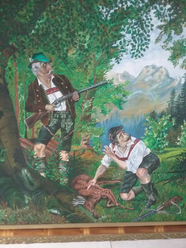 Bild Gemälde Ölgemälde Jagd Hirsch in Salzgitter