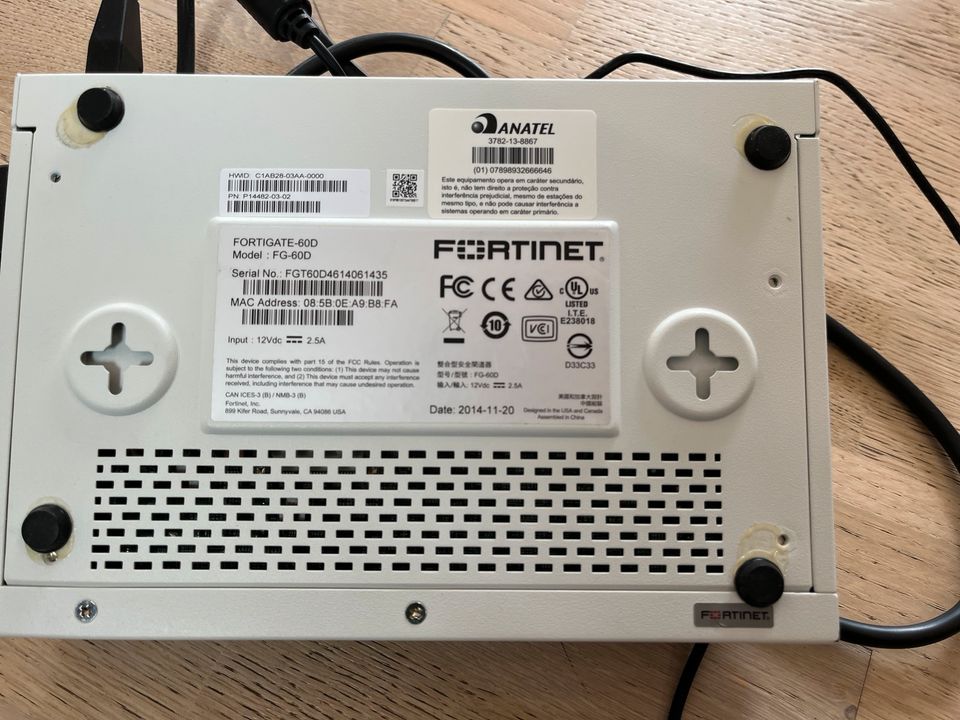 Firewall Fortinet FortiGate 60D, Gebraucht funktionsfähig in Gengenbach