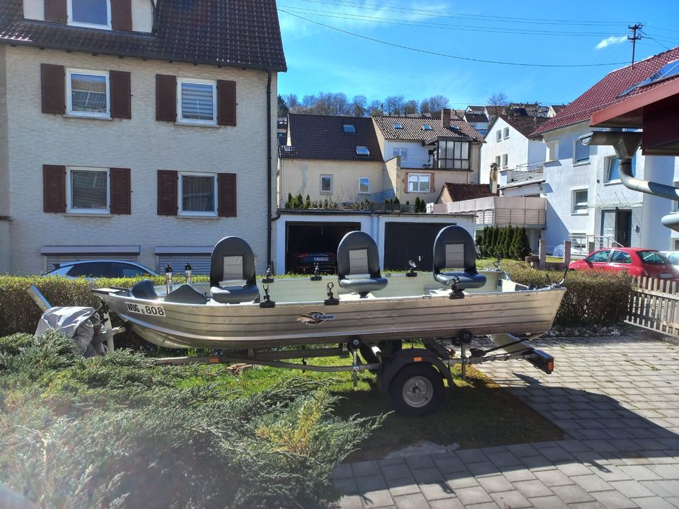 Marine 15S - Alu Angelboot Ruderboot in Langenau