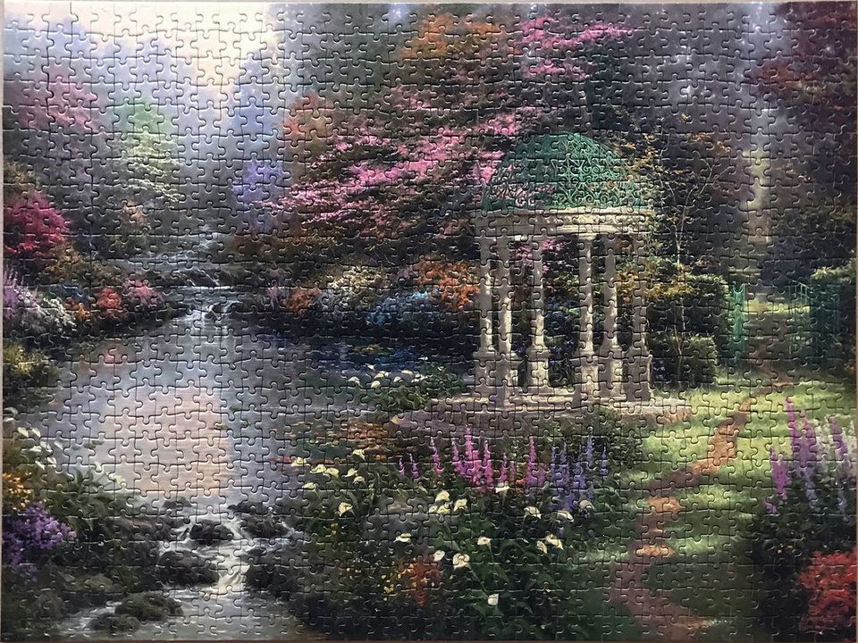 Schmidt 1000 Puzzle Thomas Kinkade The Garden of Prayer Am Teich in Elmshorn