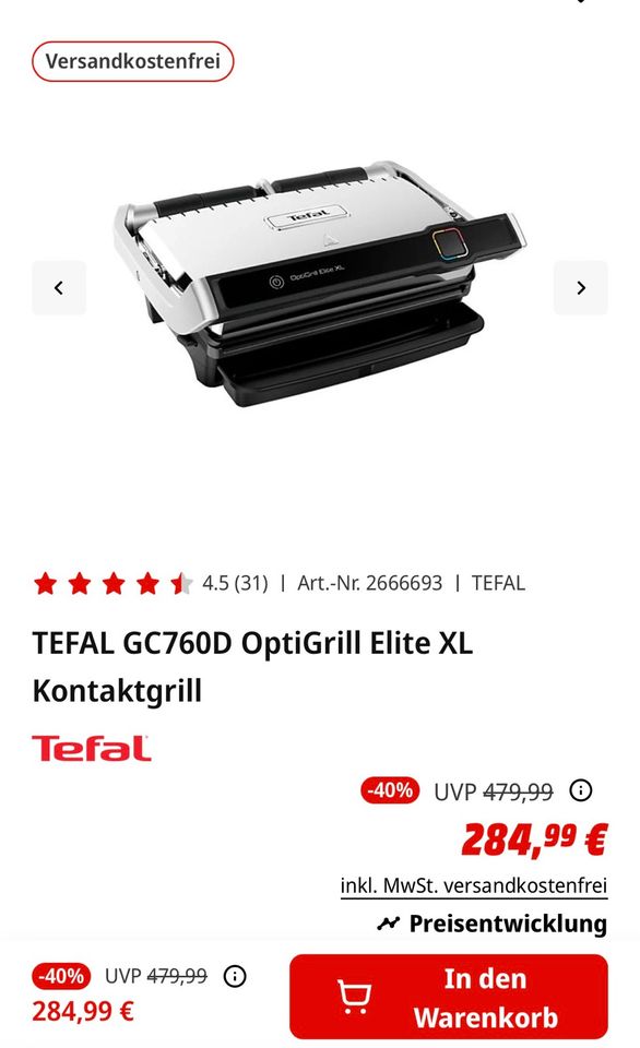 Tefal Optigrill XL Elite NEU mit Garantie in Hannover