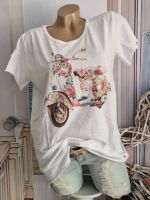 Shirt T-Shirt NEU weiss Blumenroller Glitzer Italy 36 38 40 42 Nordrhein-Westfalen - Mönchengladbach Vorschau