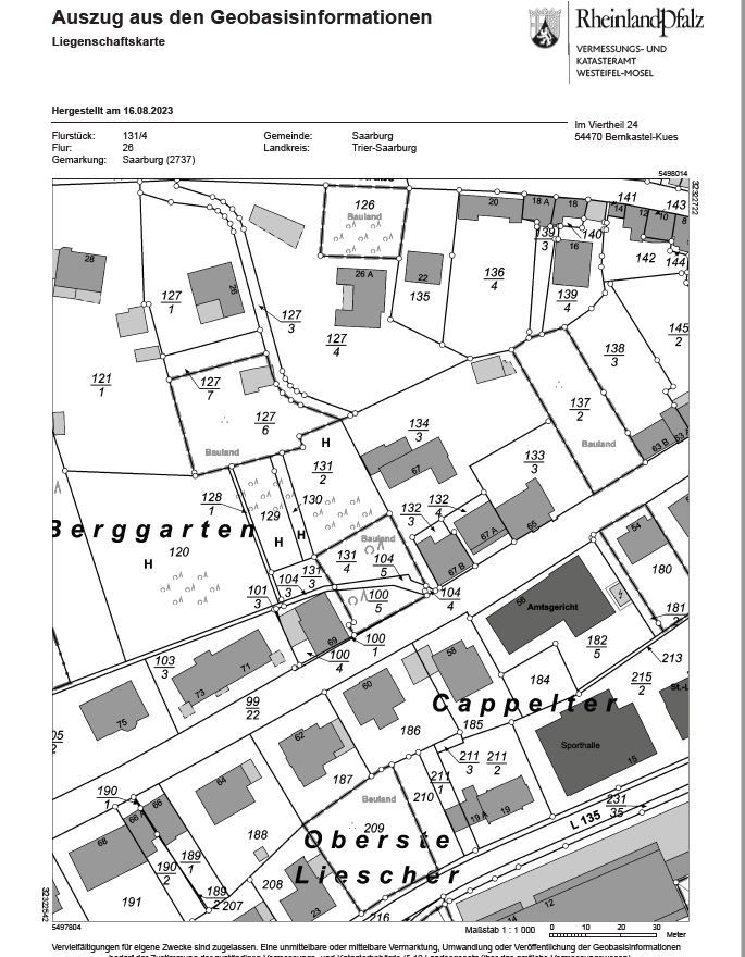 Baugrundstück in zentraler Lage von Saarburg in Saarburg