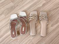 Gr 40 - goldene Sommerschuhe Schlappen und goldene Pumps Berlin - Neukölln Vorschau