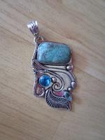 925 er Sterlingsilber Anhänger Kette mit Schmucksteinen Boho Thüringen - Erfurt Vorschau