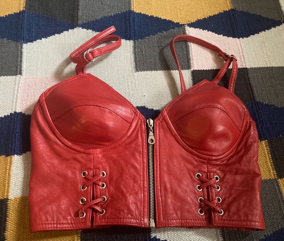 Vintage Echtleder Corsage﻿ XS S M Bralette 80er Fetisch Club sexy in Berlin