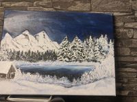 Acrylbild Bild auf Leinwand Winterlandschaft See Berge Schleswig-Holstein - Lübeck Vorschau