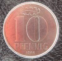 10 Pfennig DDR Münze 1980 A – Aluminium 10 Pfennige - Sehr Selten Sachsen - Reichenbach (Vogtland) Vorschau