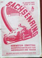 Sachsenring Programmheft von 1953 Sachsen - Chemnitz Vorschau