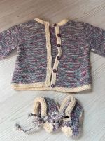 Set Handmade Strickjacke und krabbelschuhe merino wolle lila 62 Düsseldorf - Gerresheim Vorschau