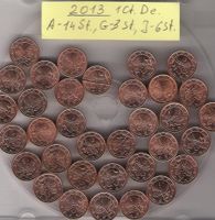 1 Cent Münze, Deutschland, 2013 A,D,F,G,J. Konvolut 33 Münzen. Niedersachsen - Laatzen Vorschau