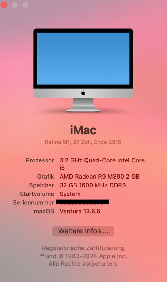iMac 5K 27 Zoll / 500 GB PCI SSD / 500 GB SATA SSD / 32 GB RAM in Amberg