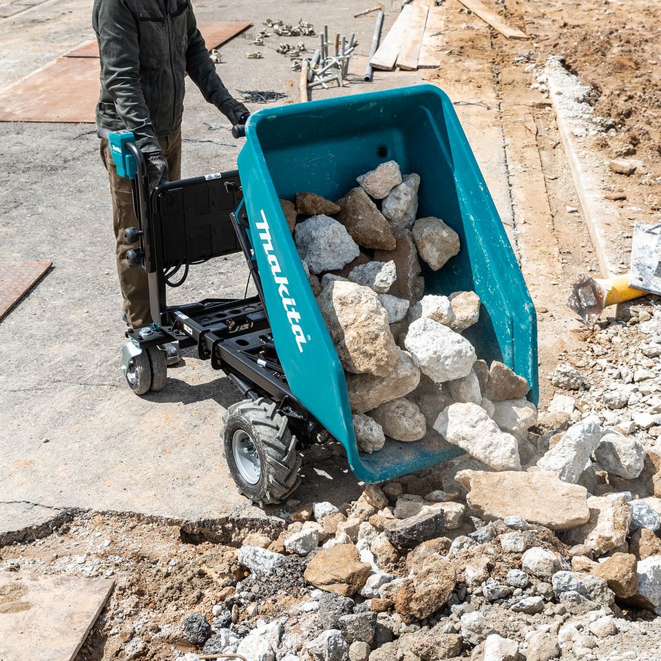 Makita AkkuSchubkarre DCU602Z 2x18V • 300 kg • 01,5/3,5 km/h in