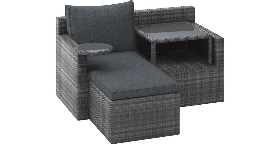 Terrassenmöbel. Lounge-Set 3-teilig aus Polyrattan-Geflecht in Staufen im Breisgau