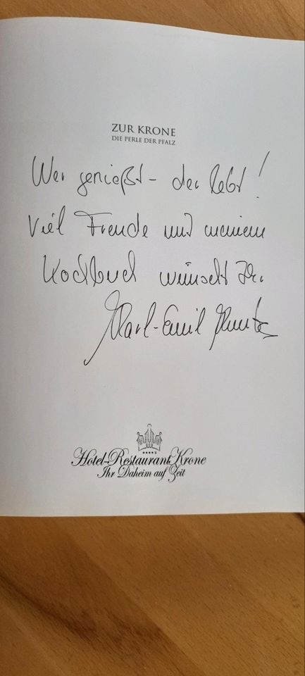 Kochbuch Karl Emil Kuntz Zur Krone mit Widmung in Rheinzabern