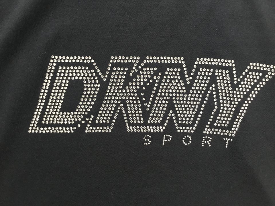 DKNY Damen T Shirt schwarz mit Strass Gr. 44/46 Neu mit Etikett in Essen