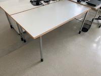 Schreibtisch weiße Massivholzplatte | Chromegestell höhenverstell Brandenburg - Falkensee Vorschau