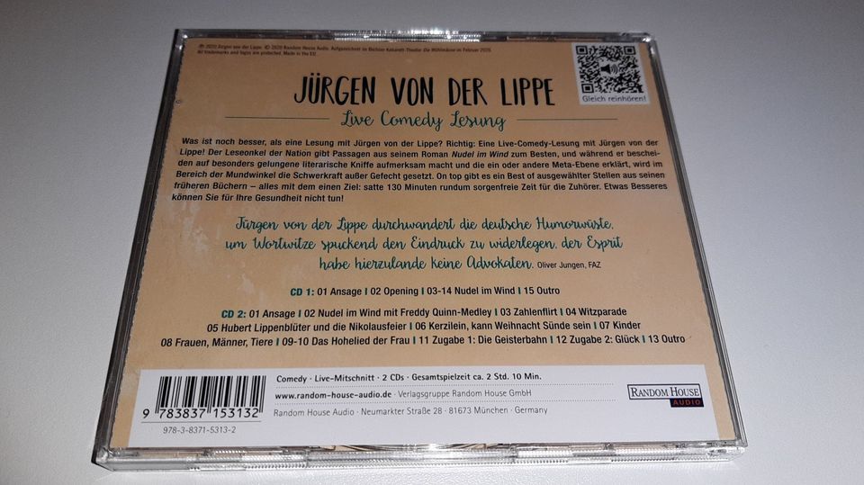 CD Jürgen von der Lippe "Nudel im Wind" neuwertig! in Edingen-Neckarhausen