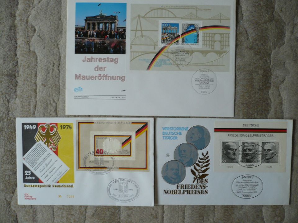 Ersttagsbriefe mit Blockmarken in Remscheid
