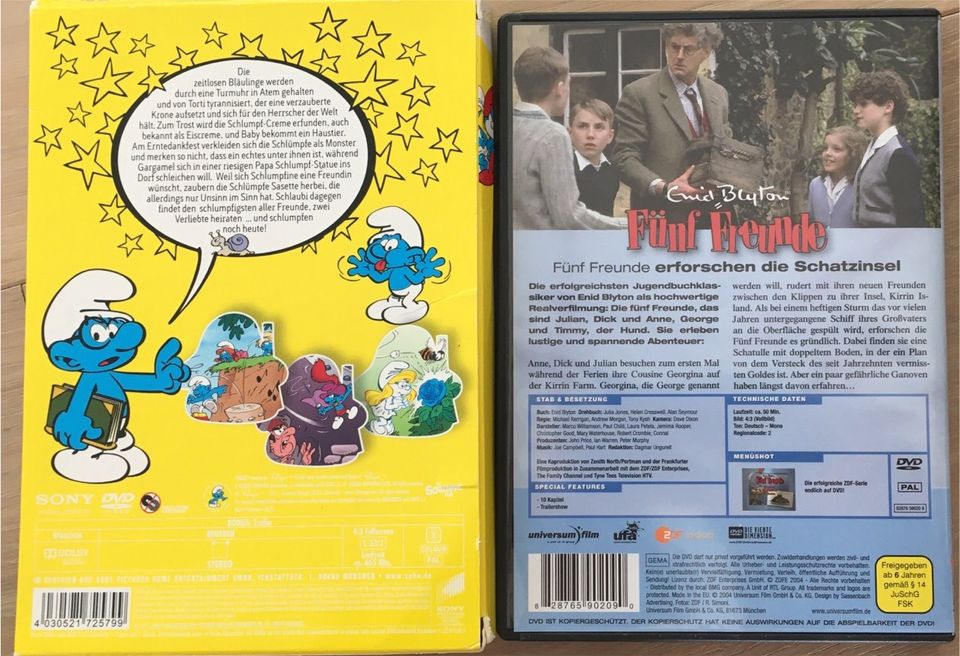 DVD Set: die Schlümpfe, vierte Staffel und Fünf Freunde in Ehningen