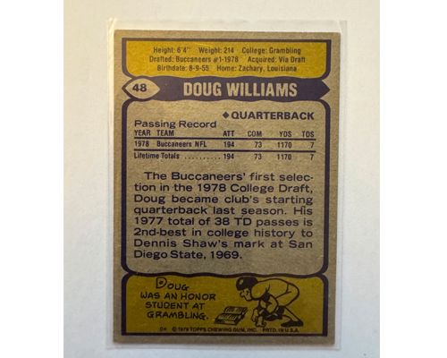 1979 Topps Doug Williams Rookie Card #48 QB Buccaneers TOP! in Bochum