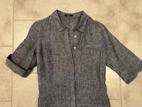 Opus-Leinen-Hemdblusenkleid, Gr.38,blau-weiß meliert,-wie neu! Nordrhein-Westfalen - Ratingen Vorschau