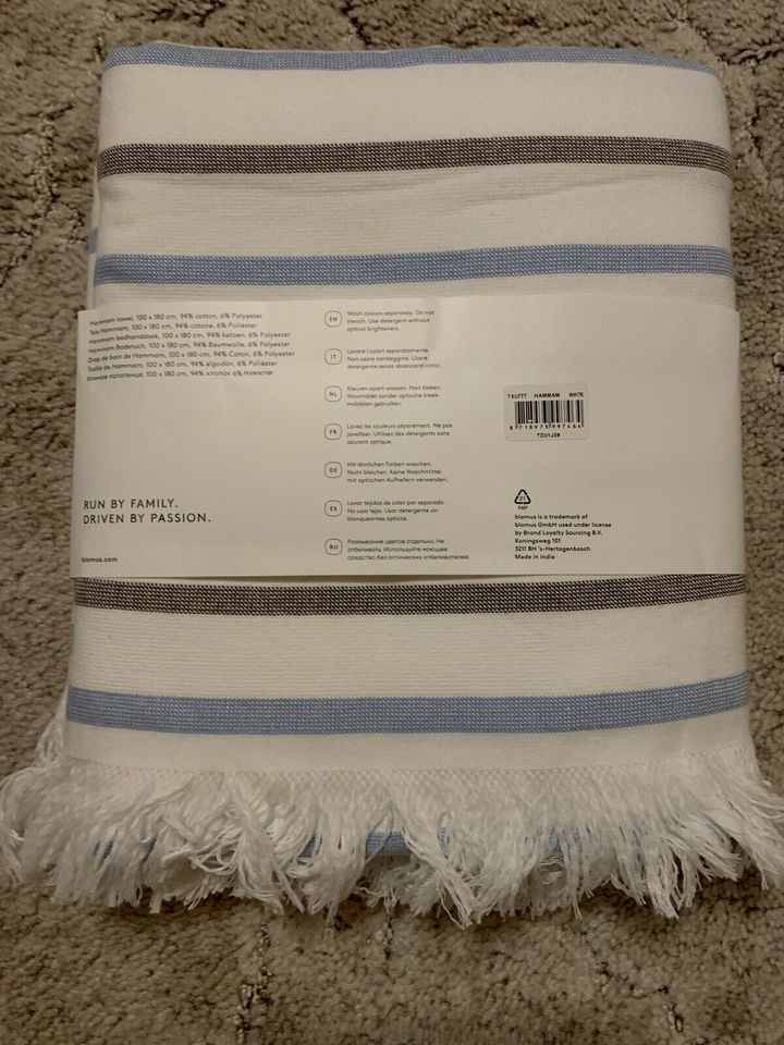 Hammam Handtuch Towel „Blomus“ NEU, OVP, 100x180 cm in Hunsrück